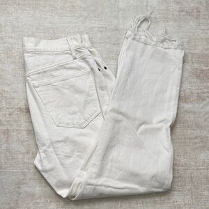 Frame Denim Women's Cropped White Jeans